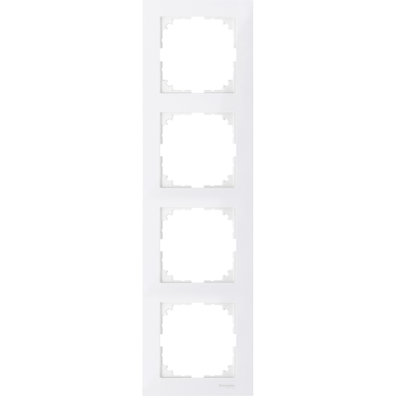 Schneider Electric MTN4040-3619, Merten System M-Pure, Beyaz, Dörtlü Çerçeve