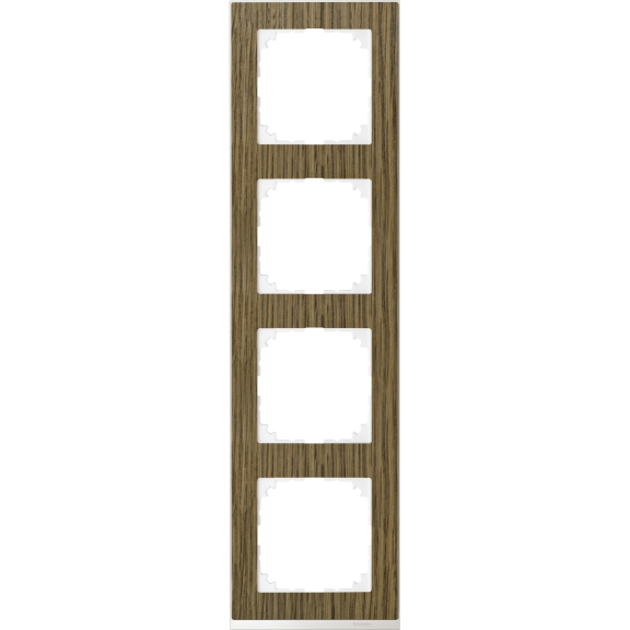 Schneider Electric MTN4040-3674, Merten System M-Pure Decor, Meşe, Dörtlü Çerçeve
