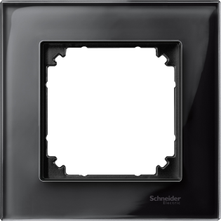 Schneider Electric MTN404103, Merten System M-Elegance Glass, Oniks Siyah, Tekli Çerçeve