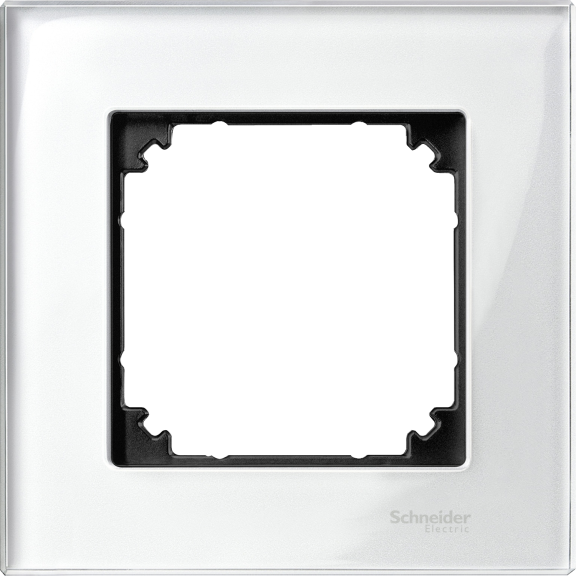 Schneider Electric MTN404119, Merten System M-Elegance Glass, Parlak Beyaz, Tekli Çerçeve