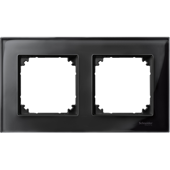 Schneider Electric MTN404203, Merten System M-Elegance Glass, Oniks Siyah, İkili Çerçeve