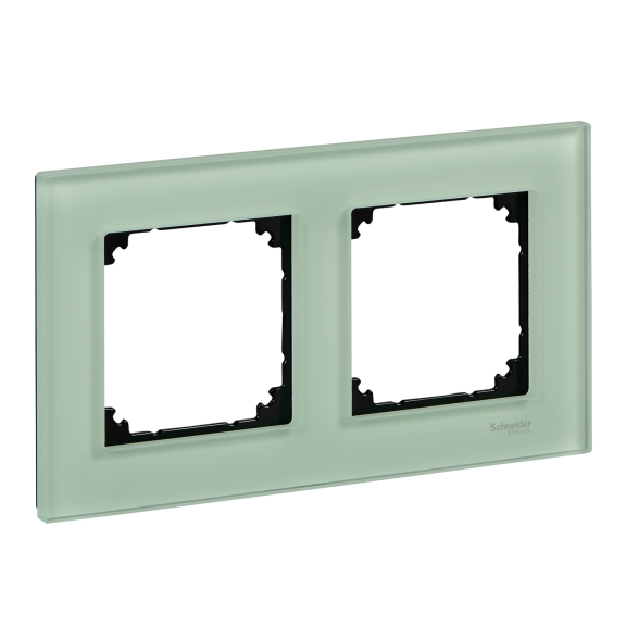 Schneider Electric MTN404204, Merten System M-Elegance Glass, Zümrüt Yeşil, İkili Çerçeve