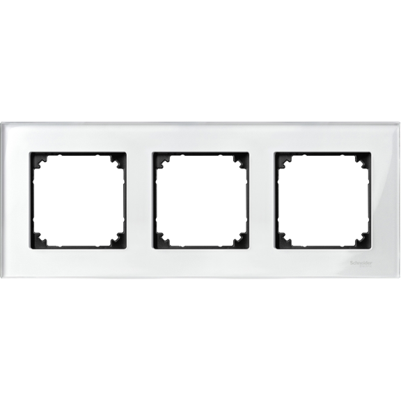 Schneider Electric MTN404319, Merten System M-Elegance Glass, Parlak Beyaz, Üçlü Çerçeve