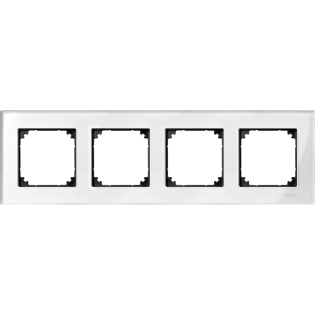 Schneider Electric MTN404419, Merten System M-Elegance Glass, Parlak Beyaz, Dörtlü Çerçeve