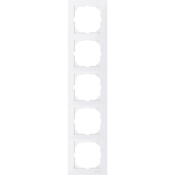 Schneider Electric MTN4050-3619, Merten System M-Pure, Beyaz, Beşli Çerçeve