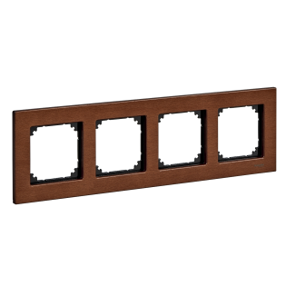 Schneider Electric MTN4054-3472, Merten System M-Elegance Wood, Kiraz, Dörtlü Çerçeve