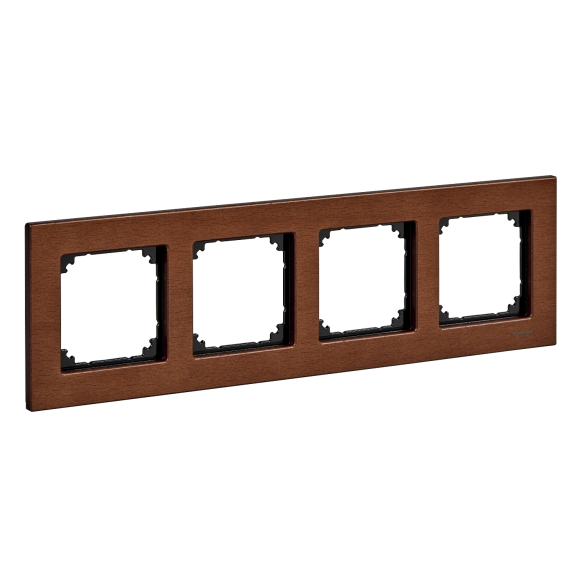 Schneider Electric MTN4054-3472, Merten System M-Elegance Wood, Kiraz, Dörtlü Çerçeve