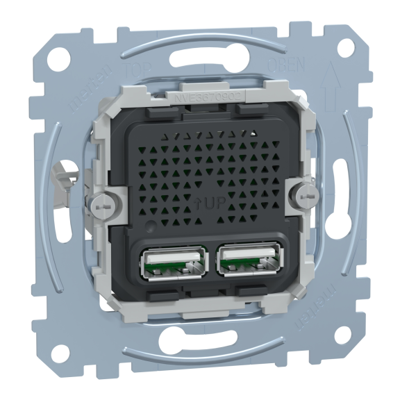 Schneider Electric MTN4366-0100, Merten, USB Priz Mekanizması, 2xUSB Type A, 2.1 Amper