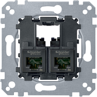 Schneider Electric MTN4575-0002, Merten, Data Prizi Mekanizması, İkili, RJ45, Cat5 UTP