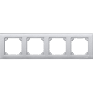 Schneider Electric MTN486460, Merten System M-Plan, Alüminyum, Dörtlü Çerçeve