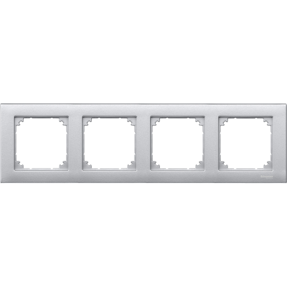 Schneider Electric MTN486460, Merten System M-Plan, Alüminyum, Dörtlü Çerçeve