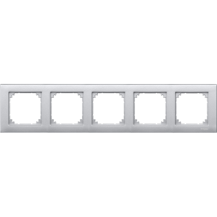 Schneider Electric MTN486560, Merten System M-Plan, Alüminyum, Beşli Çerçeve