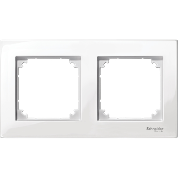 Schneider Electric MTN515219, Merten System M-Plan, Beyaz, İkili Çerçeve