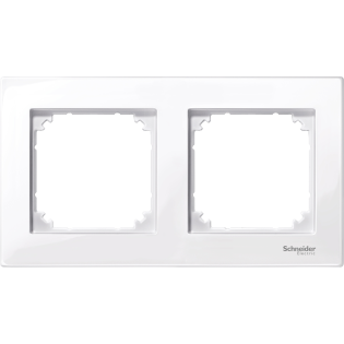 Schneider Electric MTN515225, Merten System M-Plan, Aktif Beyaz, İkili Çerçeve