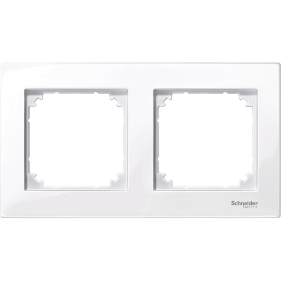 Schneider Electric MTN515225, Merten System M-Plan, Aktif Beyaz, İkili Çerçeve