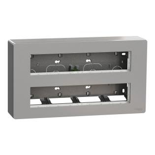 Schneider Electric NU121030, Unica System Plus, Alüminyum, 2x10 Modül Sıva Üstü Yatay Çalışma İstasyonu