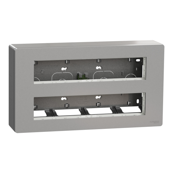 Schneider Electric NU121030, Unica System Plus, Alüminyum, 2x10 Modül Sıva Üstü Yatay Çalışma İstasyonu