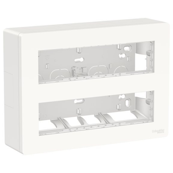Schneider Electric NU121820, Unica System Plus, Beyaz, 2x8 Modül Sıva Üstü Yatay Çalışma İstasyonu
