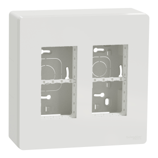 Schneider Electric NU122418, Unica System Plus, Beyaz, 2x4 Modül Sıva Üstü Dikey Çalışma İstasyonu