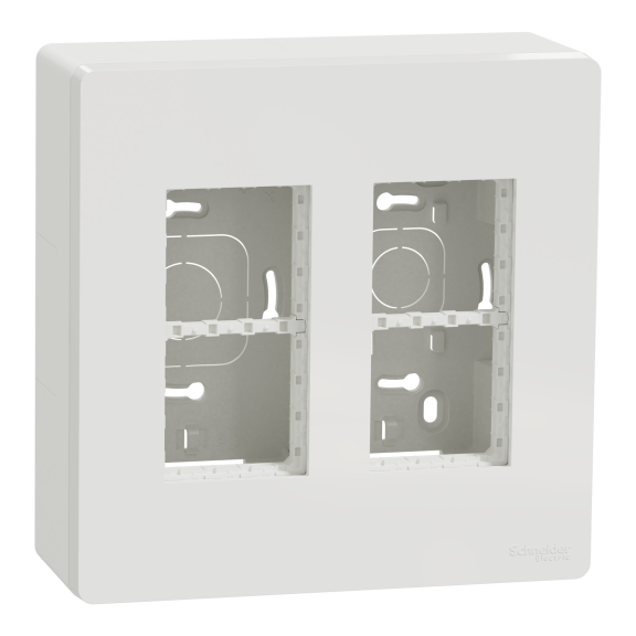 Schneider Electric NU122418, Unica System Plus, Beyaz, 2x4 Modül Sıva Üstü Dikey Çalışma İstasyonu