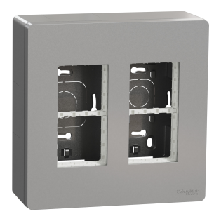 Schneider Electric NU122430, Unica System Plus, Alüminyum, 2x4 Modül Sıva Üstü Dikey Çalışma İstasyonu