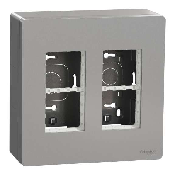 Schneider Electric NU122430, Unica System Plus, Alüminyum, 2x4 Modül Sıva Üstü Dikey Çalışma İstasyonu