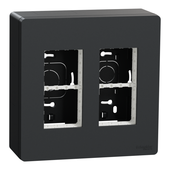 Schneider Electric NU122454, Unica System Plus, Antrasit, 2x4 Modül Sıva Üstü Dikey Çalışma İstasyonu