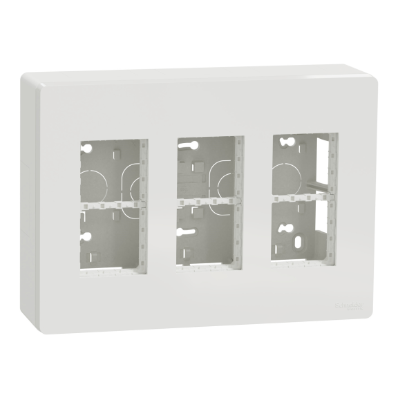 Schneider Electric NU123418, Unica System Plus, Beyaz, 3x4 Modül Sıva Üstü Dikey Çalışma İstasyonu