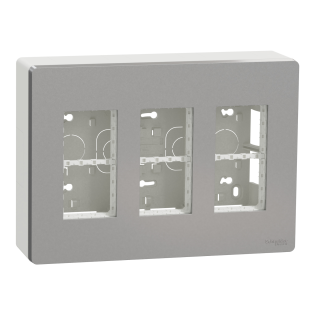 Schneider Electric NU123430, Unica System Plus, Alüminyum, 3x4 Modül Sıva Üstü Dikey Çalışma İstasyonu