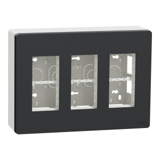 Schneider Electric NU123454, Unica System Plus, Antrasit, 3x4 Modül Sıva Üstü Dikey Çalışma İstasyonu