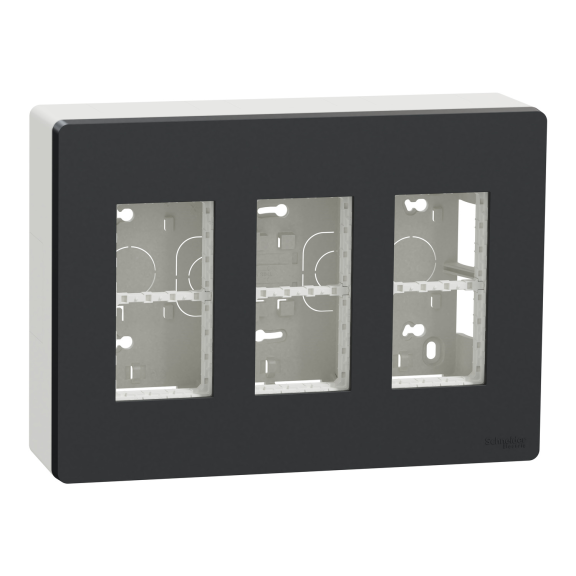 Schneider Electric NU123454, Unica System Plus, Antrasit, 3x4 Modül Sıva Üstü Dikey Çalışma İstasyonu