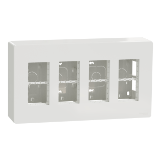 Schneider Electric NU124418, Unica System Plus, Beyaz, 4x4 Modül Sıva Üstü Dikey Çalışma İstasyonu