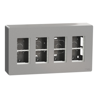 Schneider Electric NU124430, Unica System Plus, Alüminyum, 4x4 Modül Sıva Üstü Dikey Çalışma İstasyonu