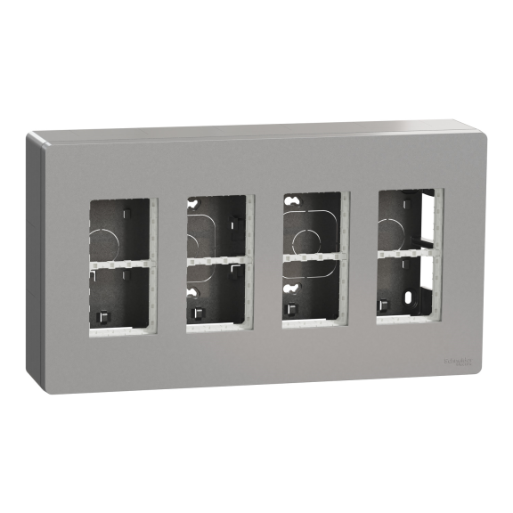 Schneider Electric NU124430, Unica System Plus, Alüminyum, 4x4 Modül Sıva Üstü Dikey Çalışma İstasyonu