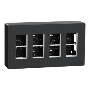 Schneider Electric NU124454, Unica System Plus, Antrasit, 4x4 Modül Sıva Üstü Dikey Çalışma İstasyonu