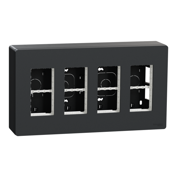 Schneider Electric NU124454, Unica System Plus, Antrasit, 4x4 Modül Sıva Üstü Dikey Çalışma İstasyonu