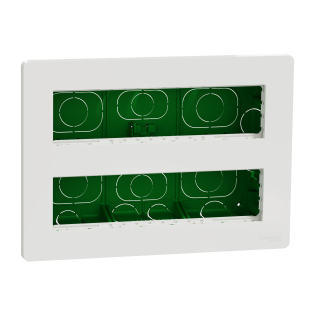 Schneider Electric NU171820, Unica System Plus, Beyaz, 2x8 Modül Sıva Altı Yatay Çalışma İstasyonu