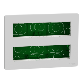 Schneider Electric NU171830, Unica System Plus, Alüminyum, 2x8 Modül Sıva Altı Yatay Çalışma İstasyonu