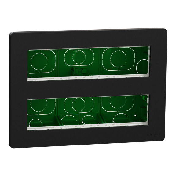 Schneider Electric NU171854, Unica System Plus, Antrasit, 2x8 Modül Sıva Altı Yatay Çalışma İstasyonu
