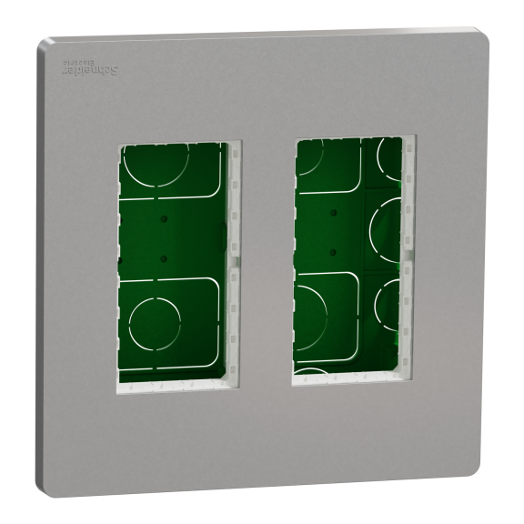 Schneider Electric NU172430, Unica System Plus, Alüminyum, 2x4 Modül Sıva Altı Dikey Çalışma İstasyonu