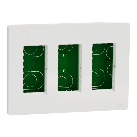 Schneider Electric NU173418, Unica System Plus, Beyaz, 3x4 Modül Sıva Altı Dikey Çalışma İstasyonu