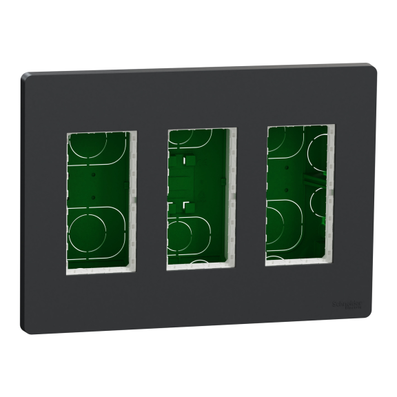 Schneider Electric NU173454, Unica System Plus, Antrasit, 3x4 Modül Sıva Altı Dikey Çalışma İstasyonu
