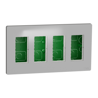 Schneider Electric NU174430, Unica System Plus, Alüminyum, 4x4 Modül Sıva Altı Dikey Çalışma İstasyonu