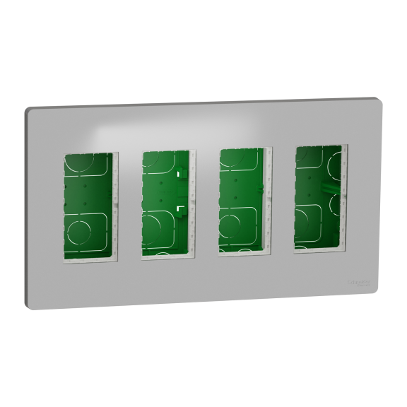 Schneider Electric NU174430, Unica System Plus, Alüminyum, 4x4 Modül Sıva Altı Dikey Çalışma İstasyonu