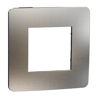 Schneider Electric NU280256M, Unica Studio Color Metal, Beyaz Alüminyum Yüzeyli, Antrasit Kenarlıklı, Tekli Çerçeve