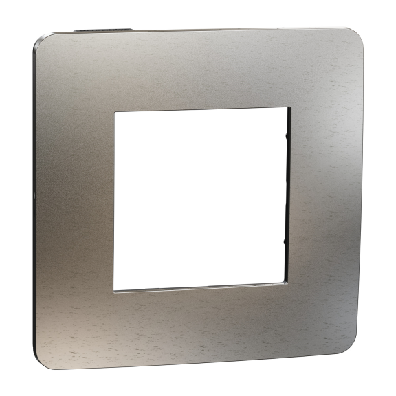 Schneider Electric NU280256M, Unica Studio Color Metal, Beyaz Alüminyum Yüzeyli, Antrasit Kenarlıklı, Tekli Çerçeve