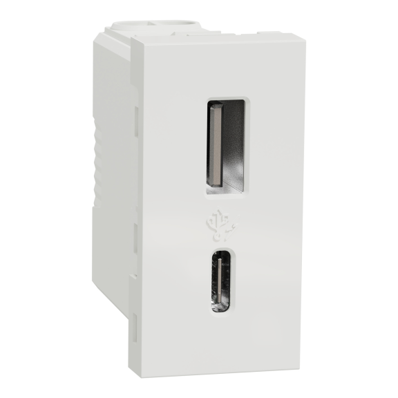 Schneider Electric NU301618, Unica, Beyaz, USB Priz, 2.4 Amper, 15W, Type A+C, İkili, 1 Modül