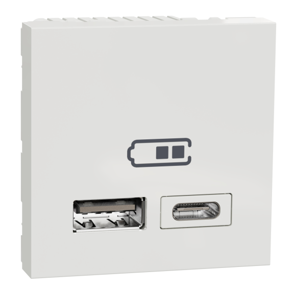 Schneider Electric NU301818, Unica, Beyaz, USB Priz, 2.4 Amper, 12W, Type A+C, İkili, 2 Modül