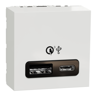 Schneider Electric NU301918, Unica, Beyaz, USB Priz, 2.4 Amper, 18W, Type A+C, İkili, 2 Modül