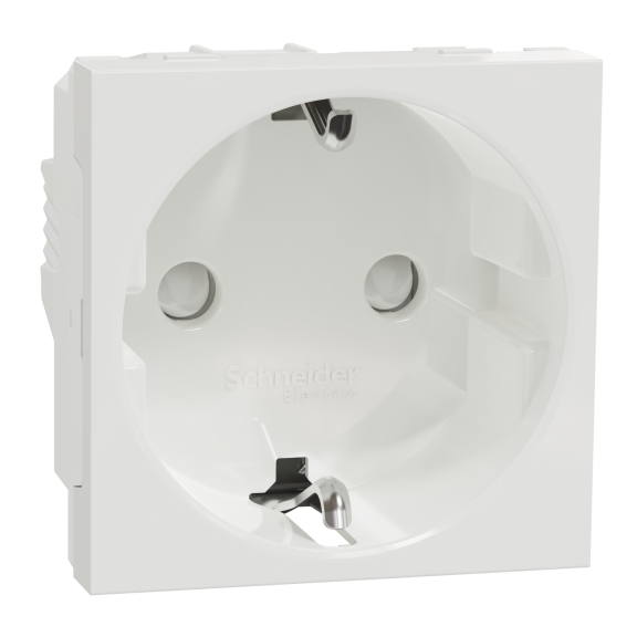 Schneider Electric NU303718, Unica, Beyaz, Topraklı Priz, Çocuk Korumalı, Vida Bağlantılı, 2 Modül